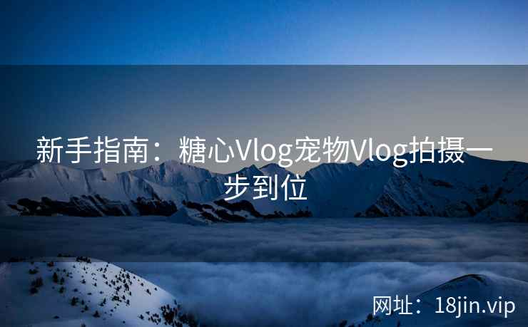 新手指南：糖心Vlog宠物Vlog拍摄一步到位