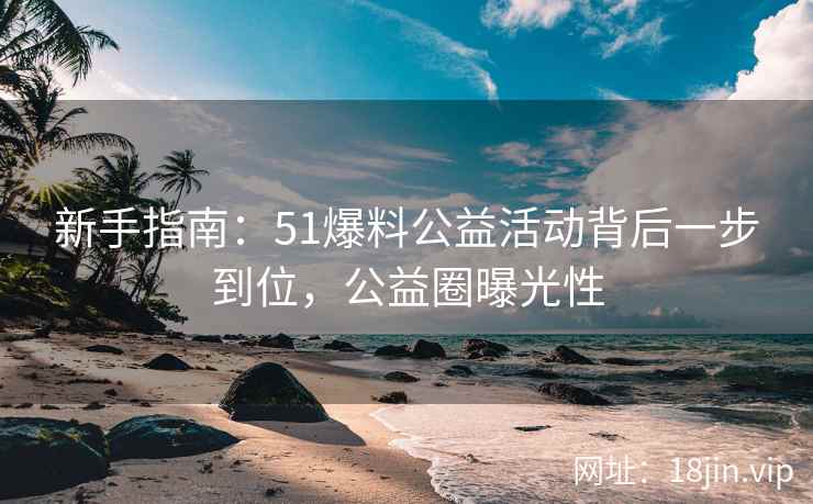 新手指南：51爆料公益活动背后一步到位，公益圈曝光性